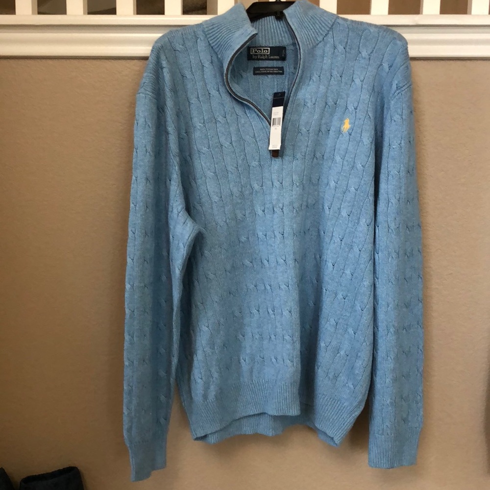 Tussah Silk Cabled Half Zip Pullover Sweater