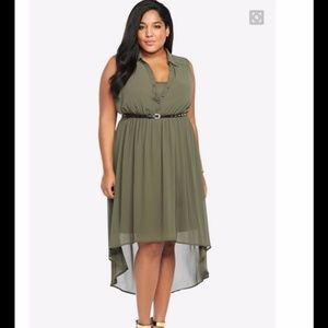 Olive Green Hi-Low Dress