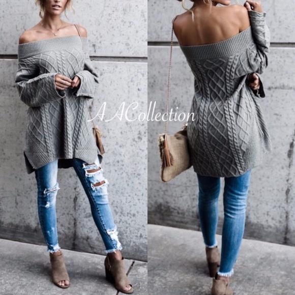 Sweater long sleeves on off shoulders SOld - Picture 4 of 5