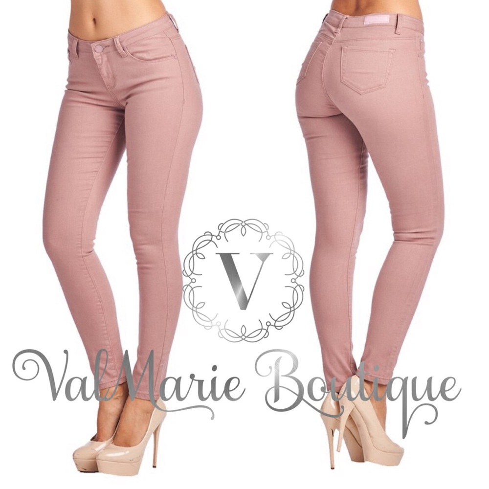 Mauve Stretchy Skinny Jeans - Picture 4 of 8