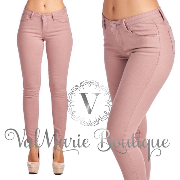 Mauve Stretchy Skinny Jeans - Picture 3 of 8
