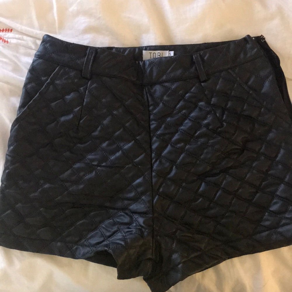 NWT Quilted Leather Shorts