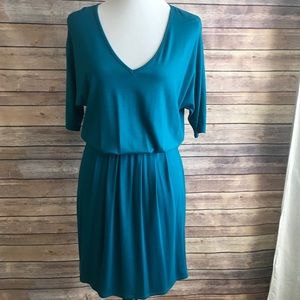 Three Dots V Neck Elastic Waist Dress
