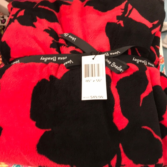 Vera Bradley Other - Vera Bradley throw blanket, red/blk, NWT