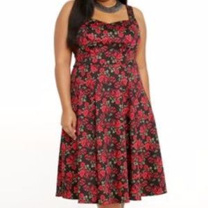 Red Rose Swing Dress