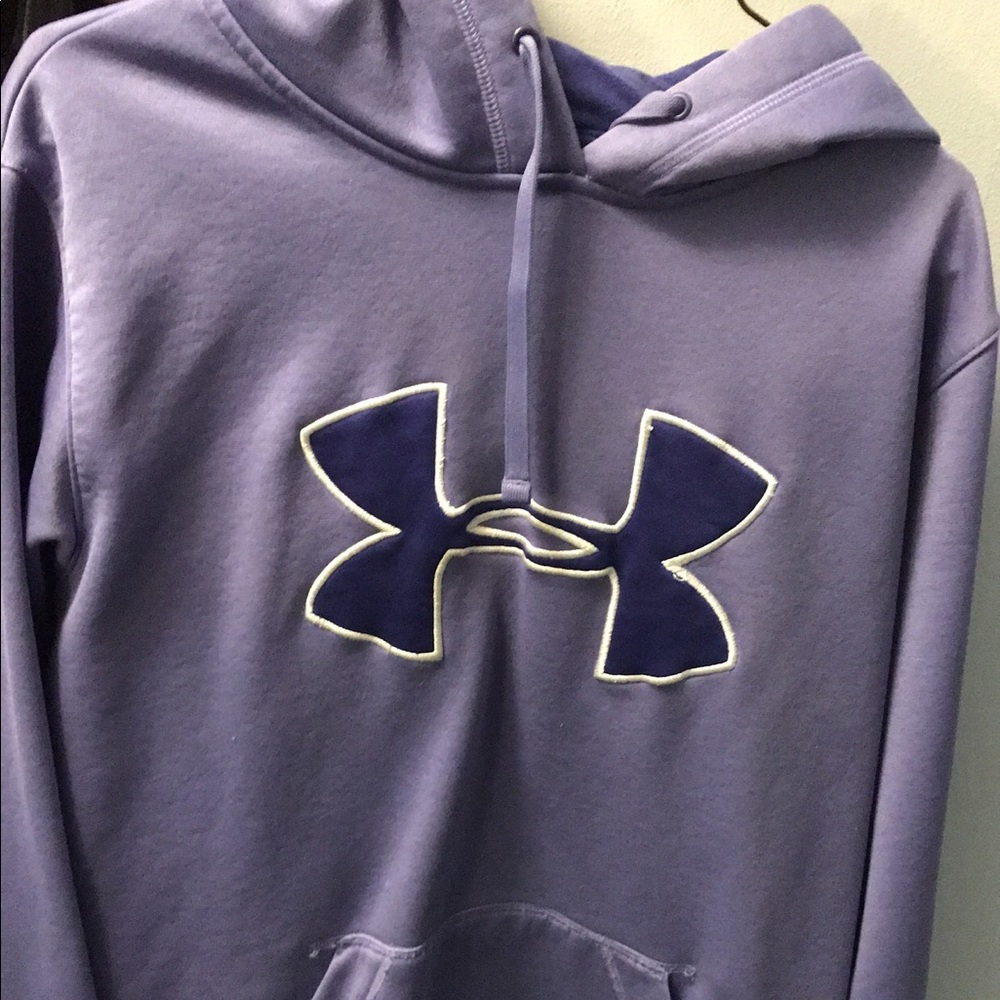 Purple under armor sweatshirt.