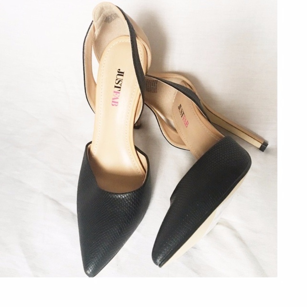 JustFab Black and Nude Heels