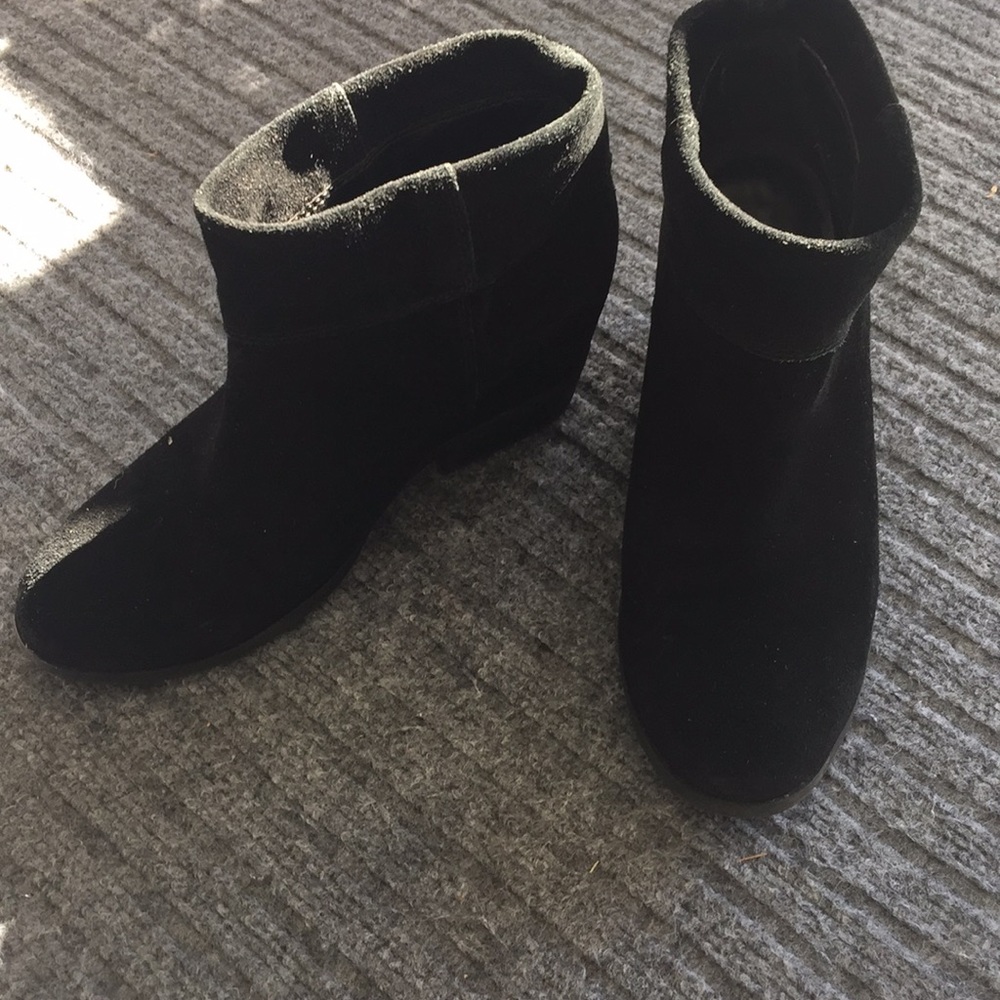 Franco Sarto black suede ankle booties
