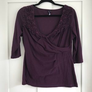 Eggplant v-neck shirt from Anthropology