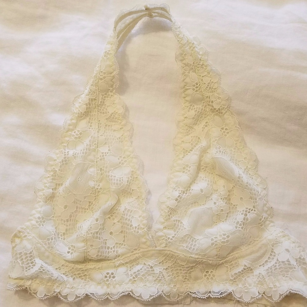 XS Free People Halter Bralette Ivory