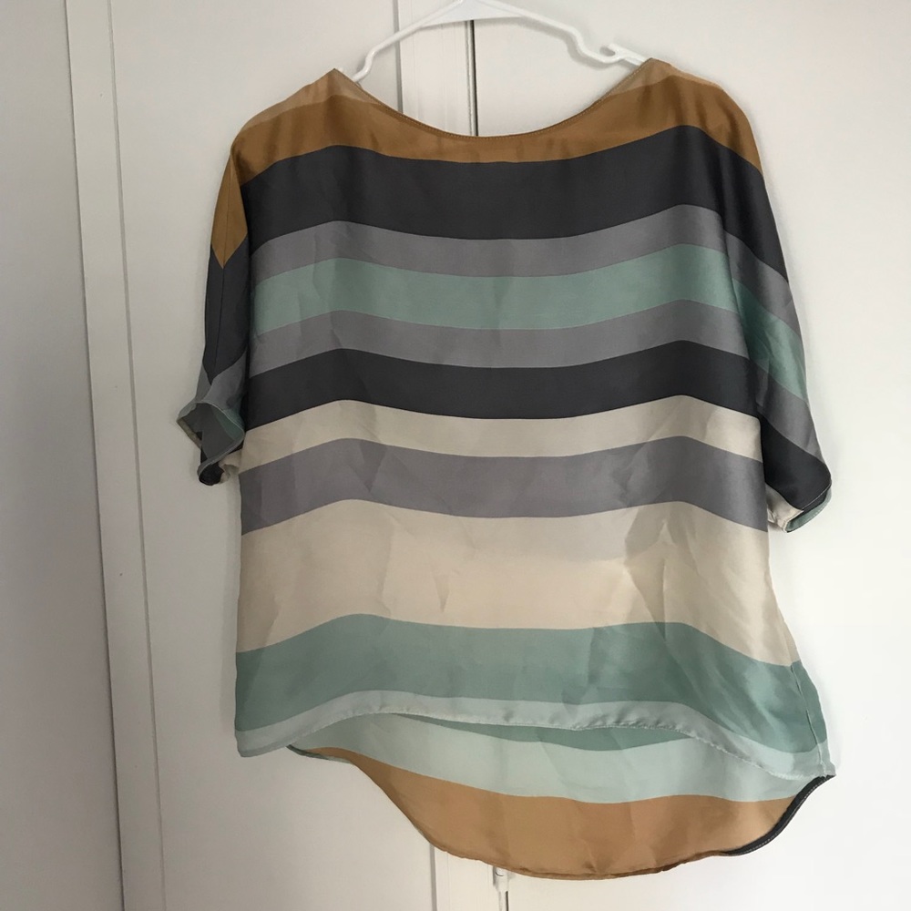 ZARA silk short sleeved top