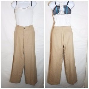 Khaki Wide Leg Wool Banana Republic Pants