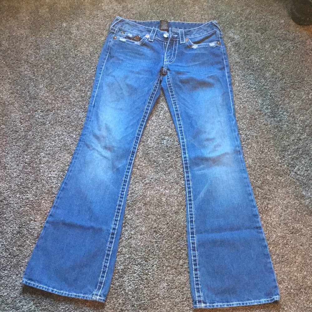 True Religion distressed denim jean destructed
