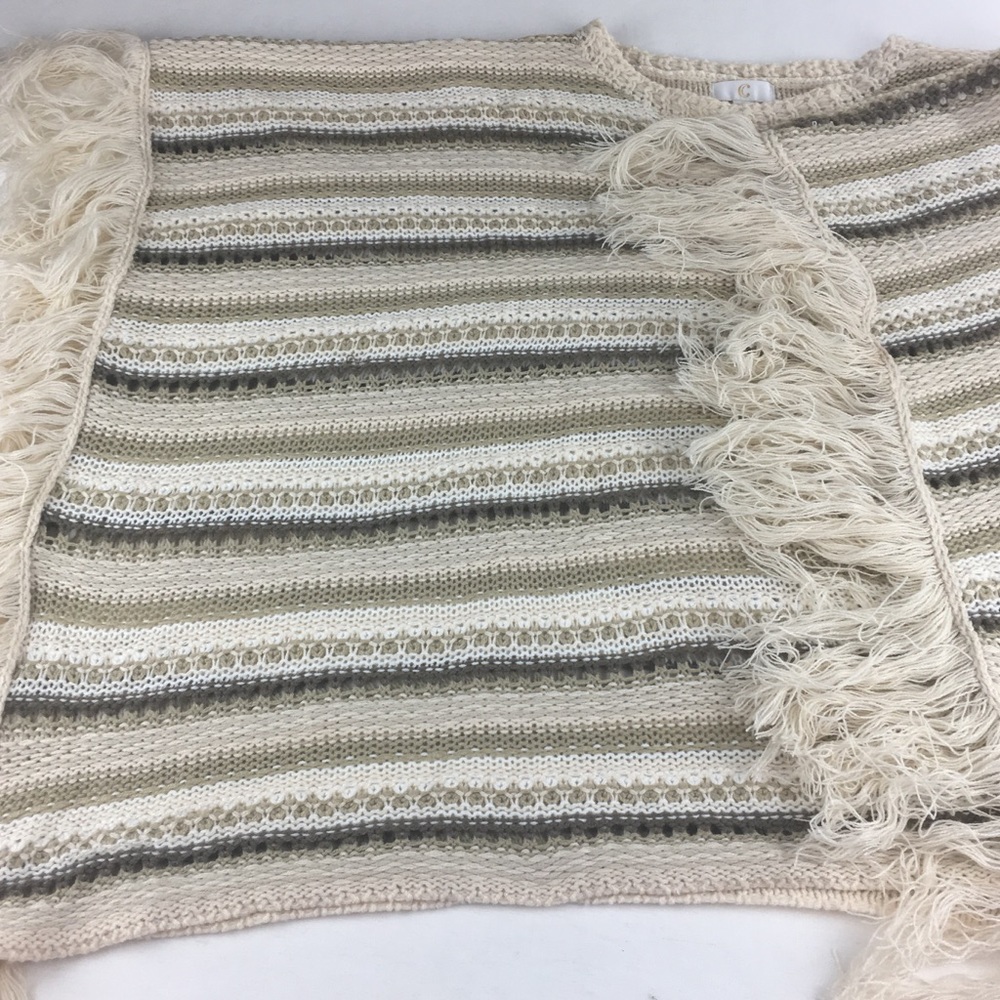 Charming Charlie Cream and White Shawl NWOT Size S
