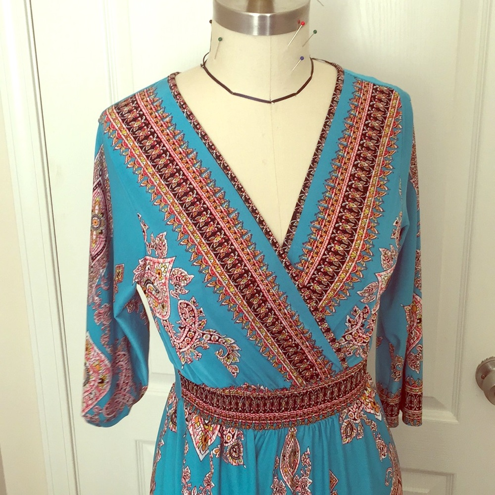 Blue print maxi dress