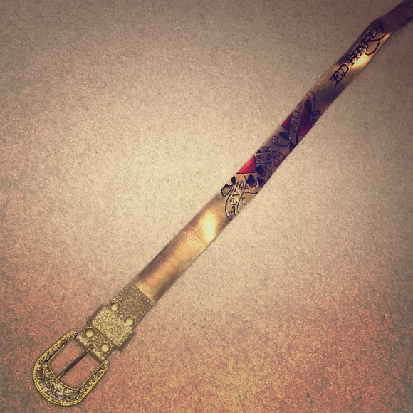 Ed Hardy Accessories - ED HARDY HANDMADE LEATHER STUDDED BELT✨✨✨