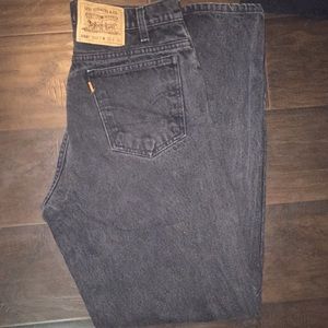 Black Levi mom jeans straight leg