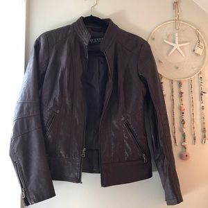 Brown Leather Guess Jacket