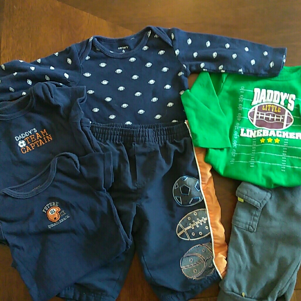 3-6 month baby boy FOOTBALL bundle! Carter's