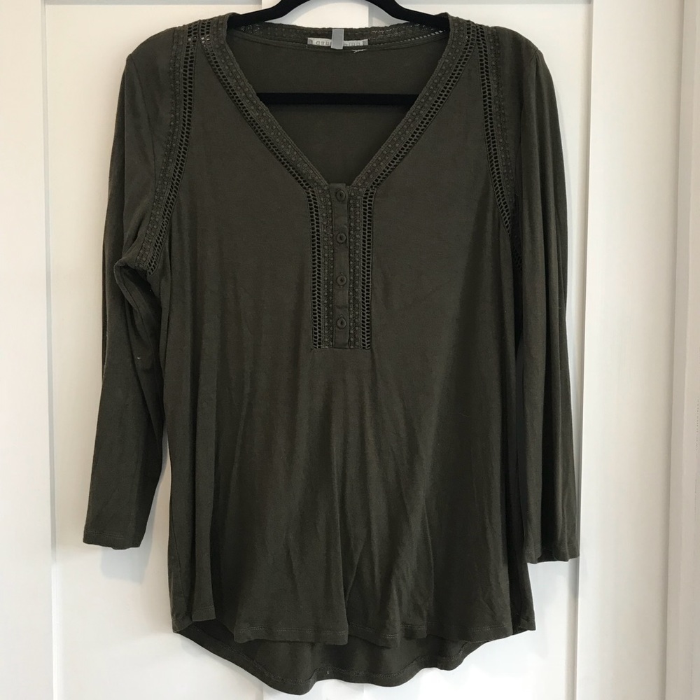 Army green v-neck shirt from Stitch Fix