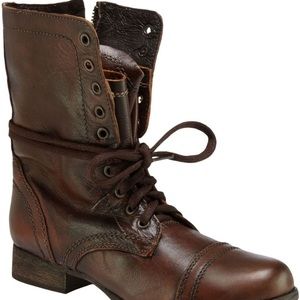brown Steve Madden combat boots!!