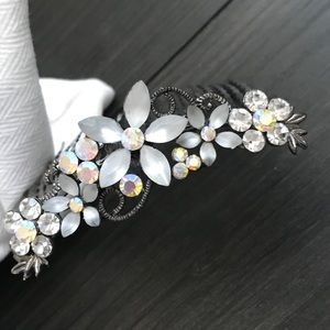 2 small Swarovski crystal hair clips.