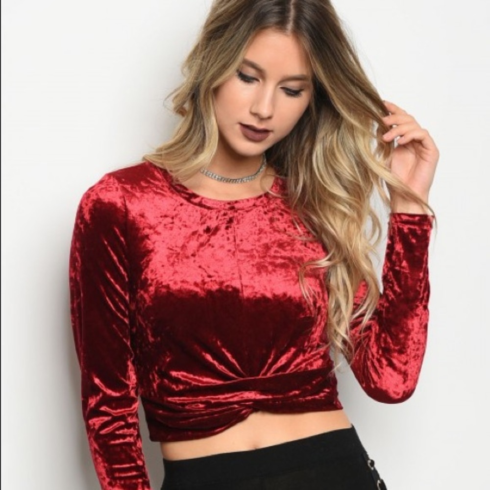 Wine Velvet Top
