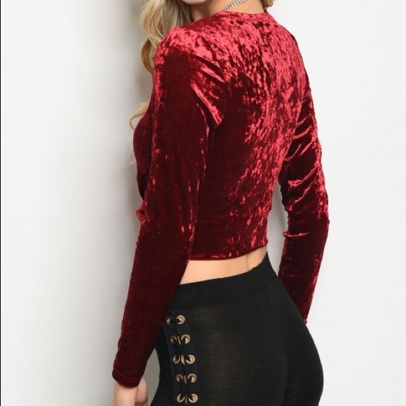 Wine Velvet Top - Picture 2 of 2