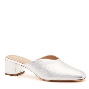 Loeffler Randall “Lulu” mules in silver