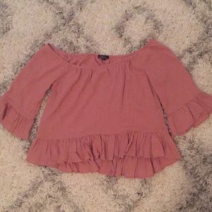 A’GACI Light Pink Off-the-Shoulder Top