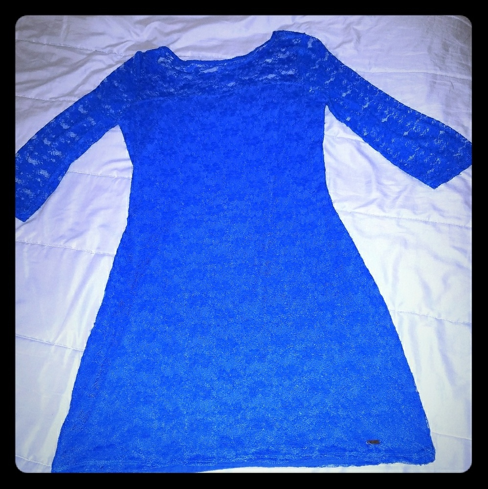 Hollister blue lace bodycon dress