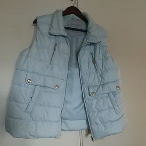 Calvin Klein powder blue zip-up vest