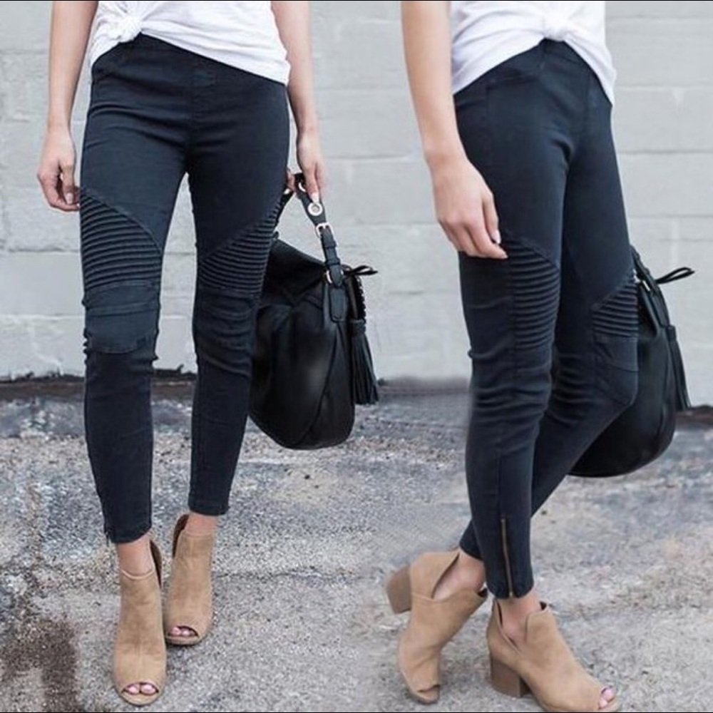 Moto jegging with zippers