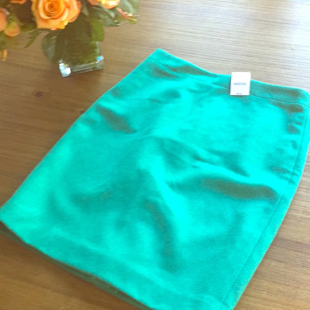 JCREW NWT Sz 4 green pencil skirt
