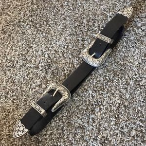 Double buckle western belt