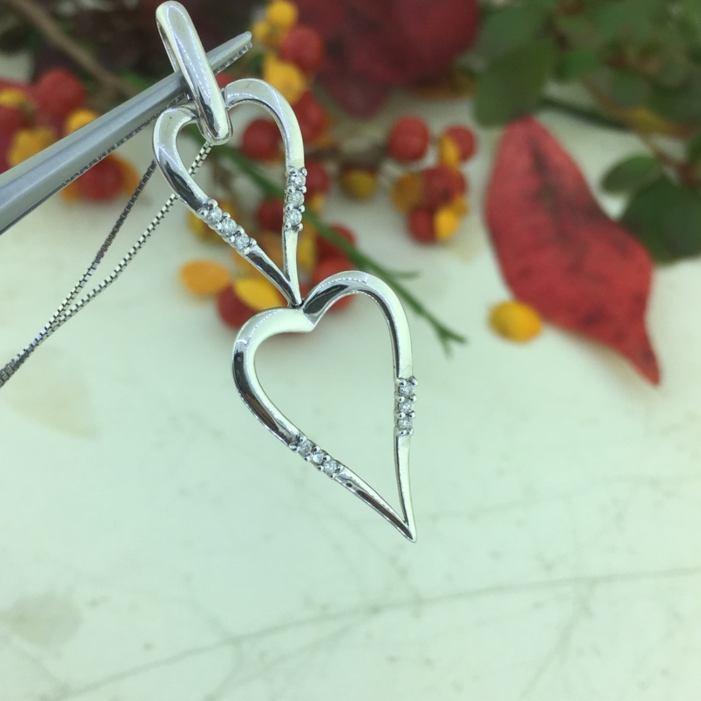 Designer Diamond Hearts Pendant With Free Chain