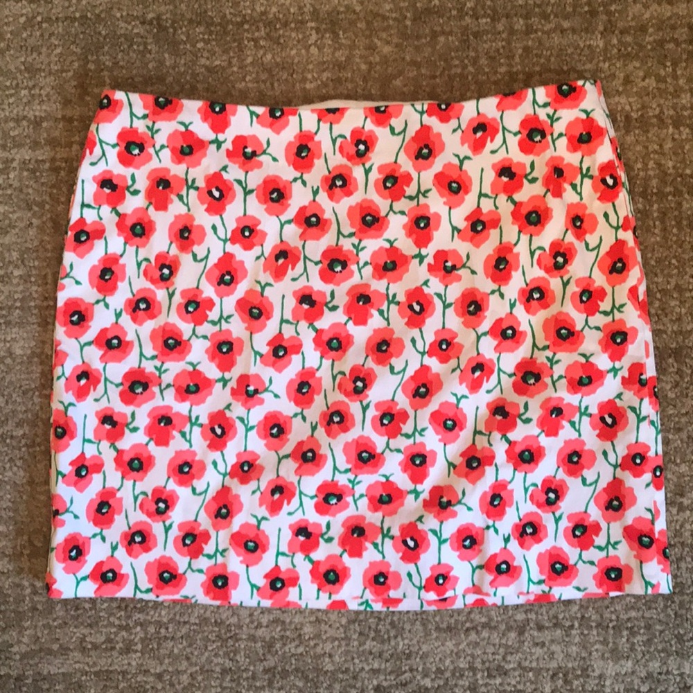 J. Crew Poppy Print Skirt