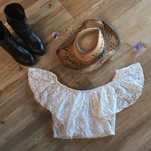 Lace Off-the-Shoulder Crop Top