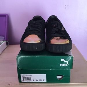 Gold Toe Suede Pumas