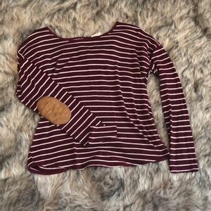 Maroon and white striped Sweater