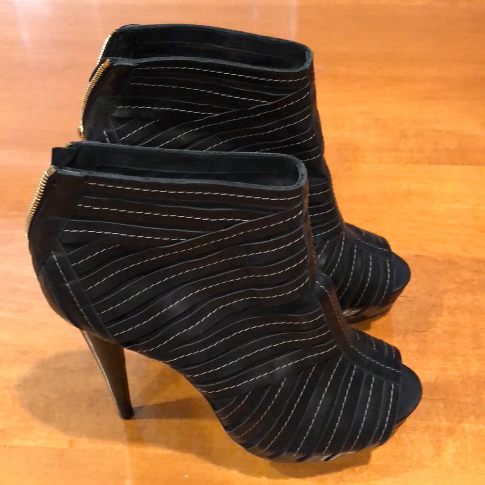 Pierre Hardy leather booties open toe