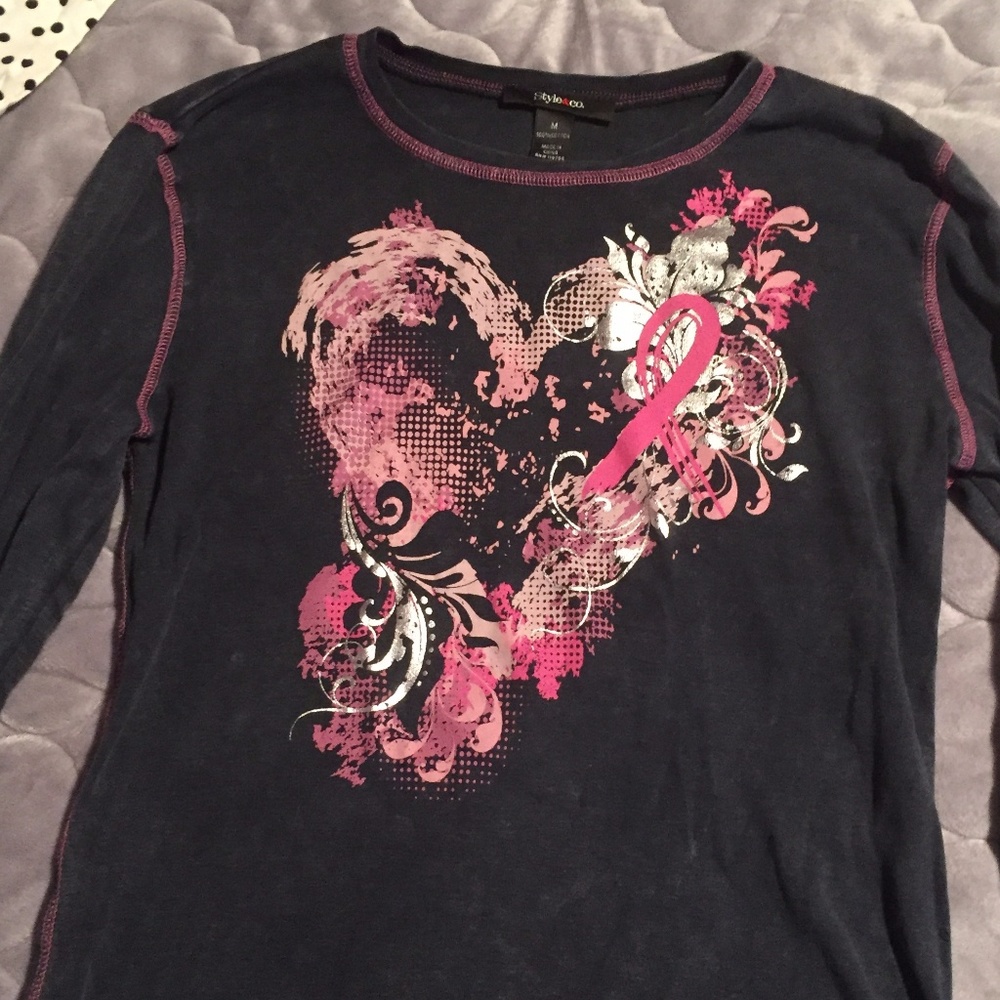 Style & co. Breast Cancer Awareness Shirt