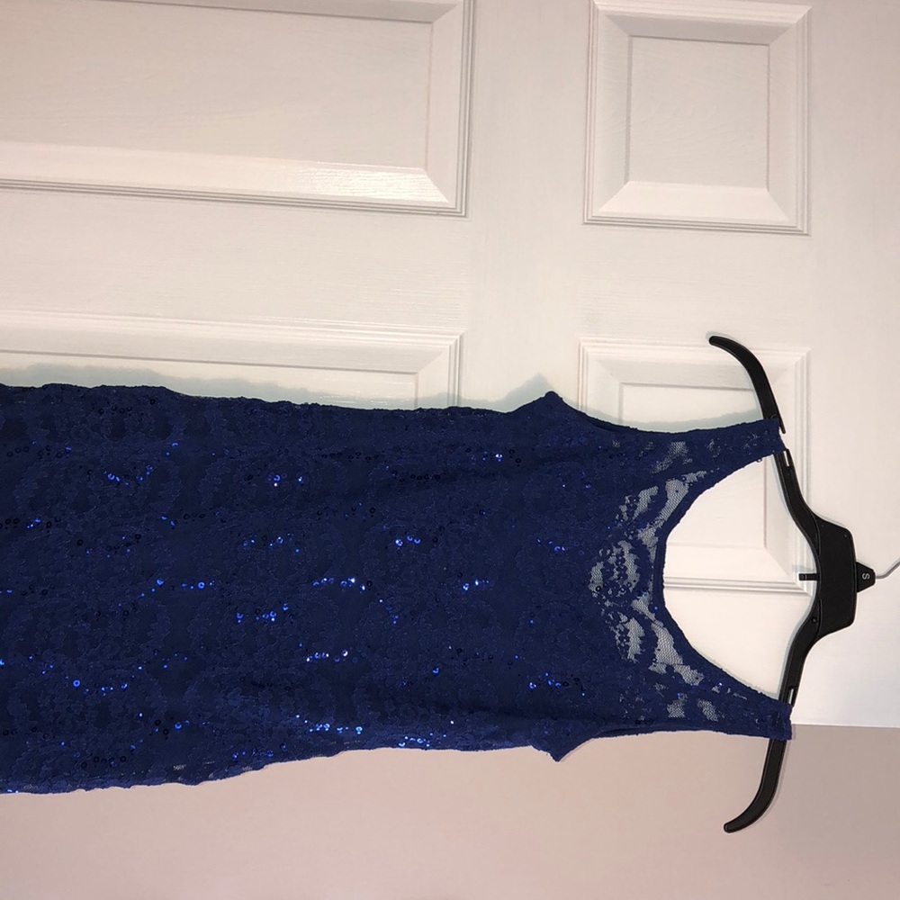 Blue sequins dress
