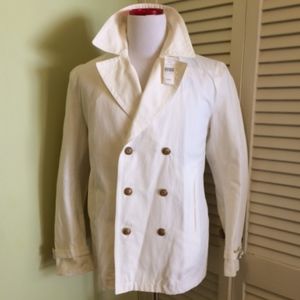 GUCCI Off White Sailcloth Pea Coat, 52 EU/42 US
