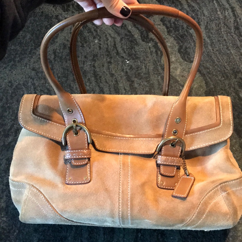 Suede Coach bag
