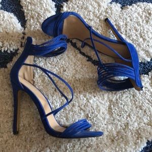 Strappy cobalt blue express heels