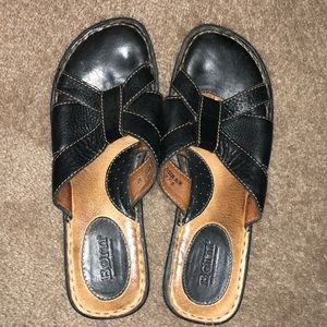Black Leather Sandals