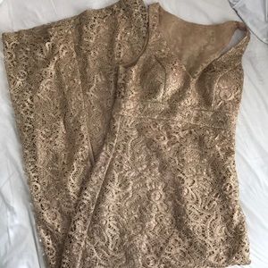 Sue Wong Long Gold Evening Gown Sz 2