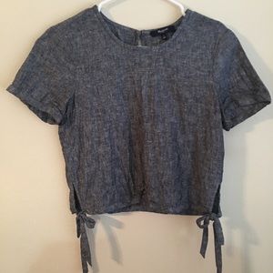Madewell Chambray Crop with side ties