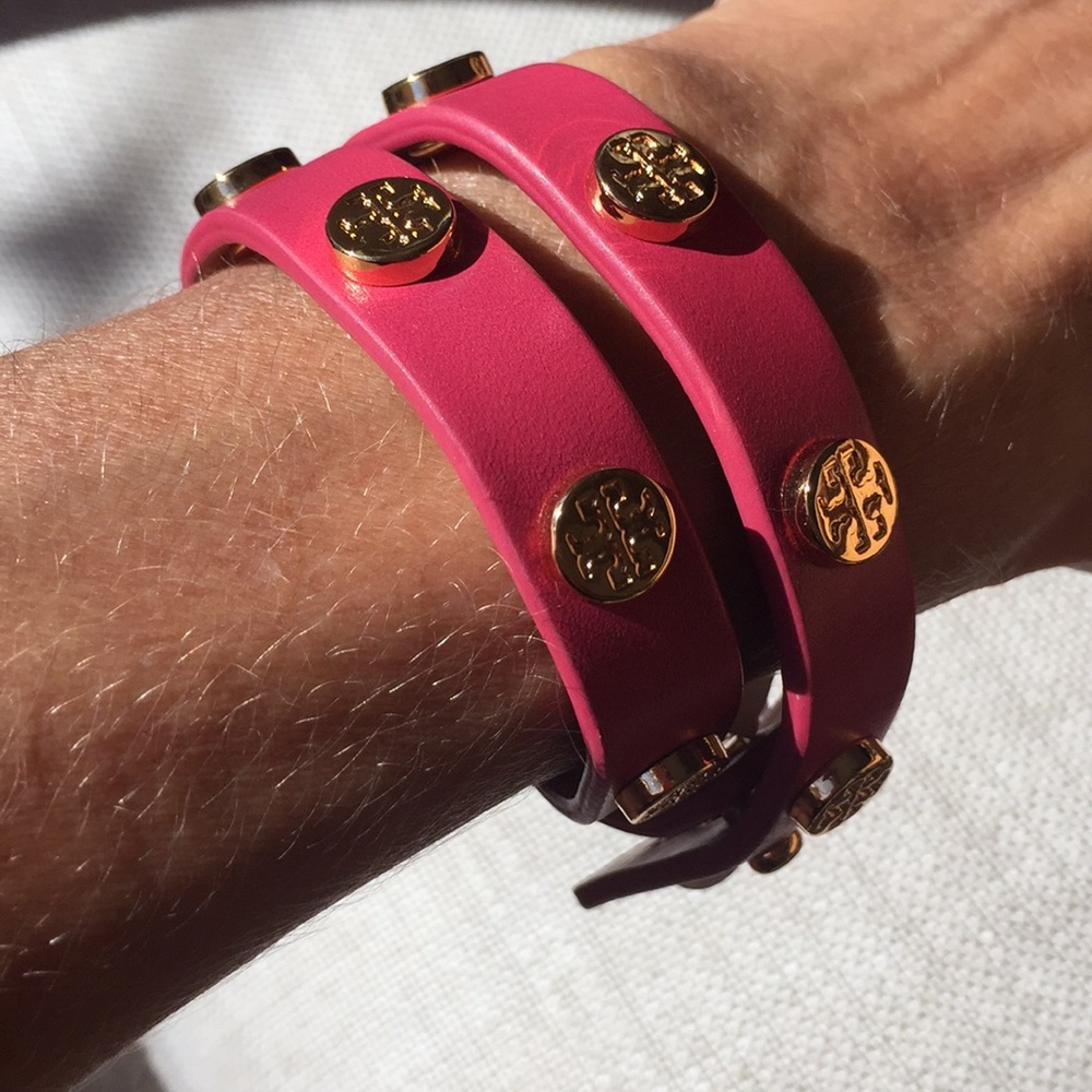 🆕 Tory Burch leather double wrap logo bracelet
